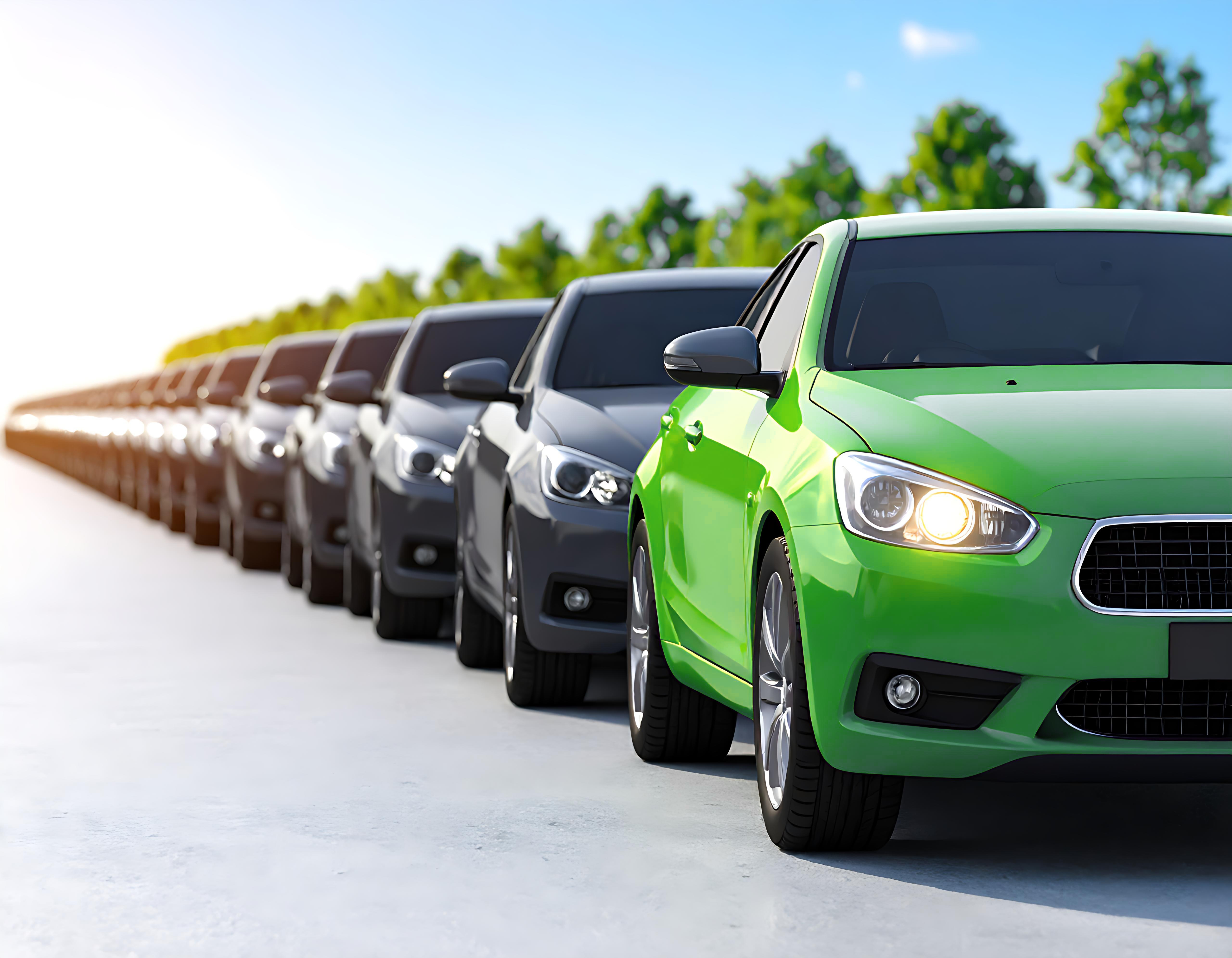 Cars on dealership lot